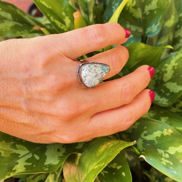 NWT 925 Sterling silver plated Woman green Ring Size 7 - Picture 9 of 17